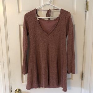 mauve-ish pink long sleeve dress